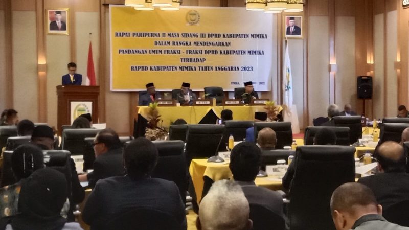 7 Fraksi Sampaikan Pandangan Umum RAPBD Mimika 2022, Berikut Pandangannya !