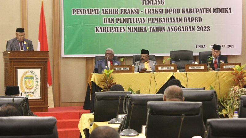 Menyetujui RAPBD Mimika 2023, Fraksi PDI Perjuangan Sampaikan 7 Poin kepada Eksekutif
