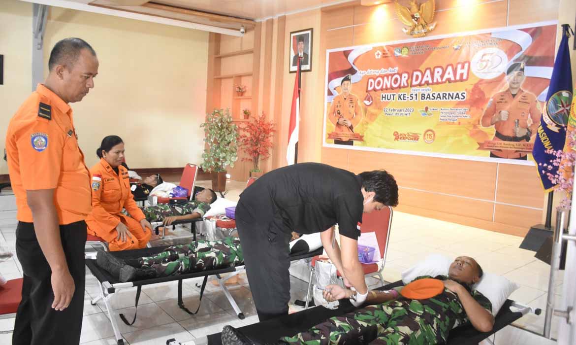 Sambut HUT Basarnas Ke-51, SAR Timika Gelar Kegiatan Donor Darah