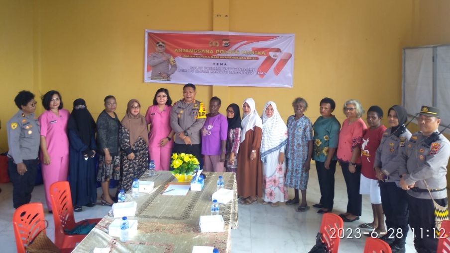 Jalang HUT Bhayangkara ke 77, Polres Mimika Gelar Kegiatan Anjangsana