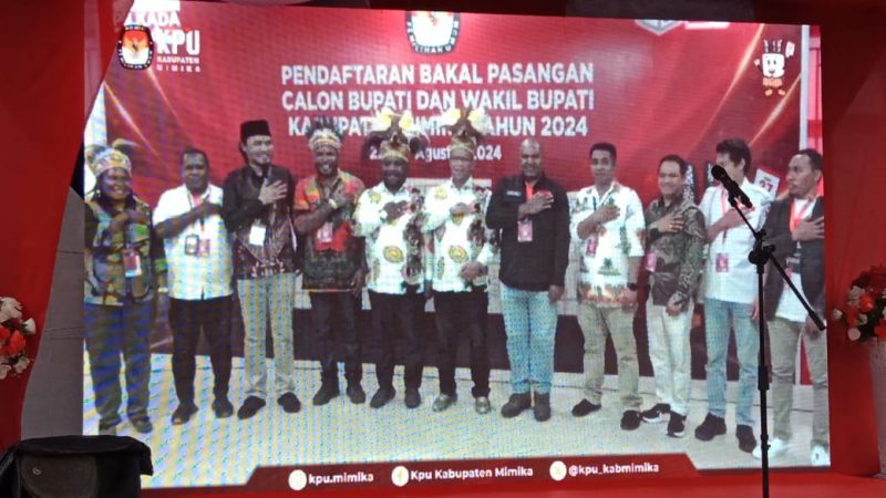 KPU Mimika Nyatakan Berkas Pendaftaran Paslon Alexander Omaleng- Yusuf Rombe ‘AIYE’ Lengkap