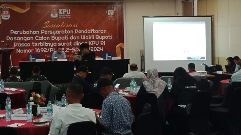 KPU Mimika Sosialisasikan Perubahan Syarat Pendaftaran Paslon Pilkada