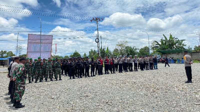 Pengamanan Deklarasi Kampanye Damai, TNI-POLRI Kerahkan 100 Personel. 