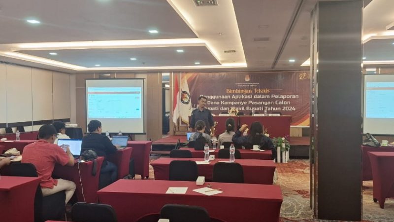 KPU Mimika Gelar Bimtek Penggunaan Aplikasi Pelaporan Dana Kampanye 