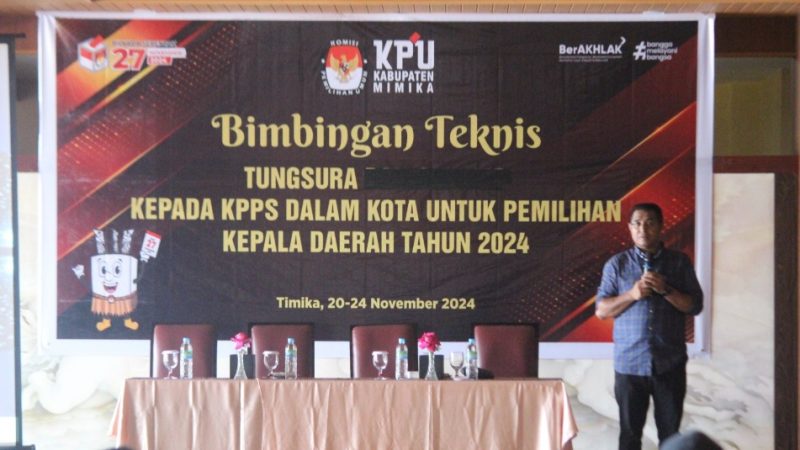 KPU Mimika Gelar Bimtek Tungsura untuk KPPS Enam Distrik Wilayah Kota
