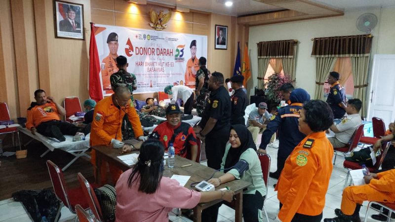 Sambut Hari Bhakti Basarnas Ke- 53 Tahun, SAR Timika Gelar Donor Darah