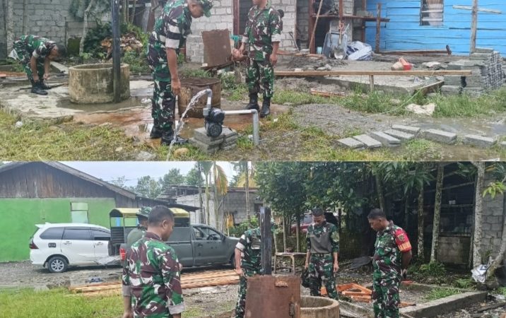 Bantu Kesulitan Warga, Kodim 1710/ Mimika Bangun Empat Sumur Bor, MCK dan Kamar Mandi Umum
