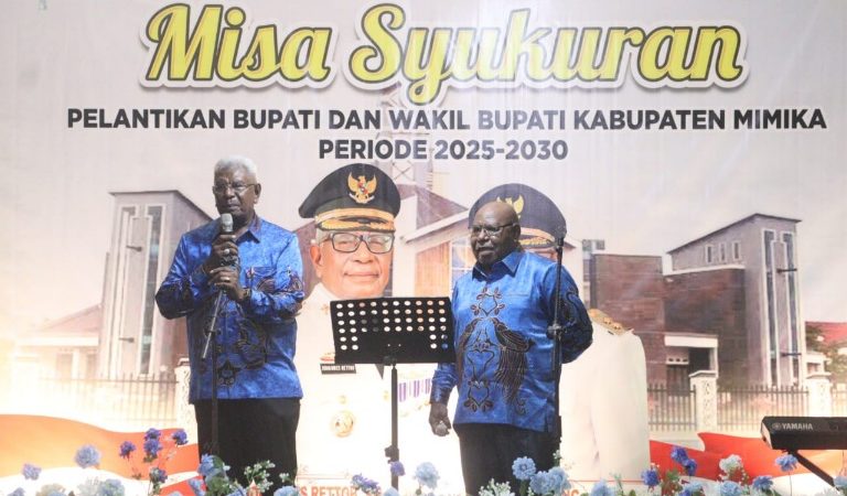 Misa Syukur Pelantikan Bupati Wabup Mimika : Mudah-mudahan Kami Berdua Bisa Menjadi Berkat Bagi Masyarakat Mimika
