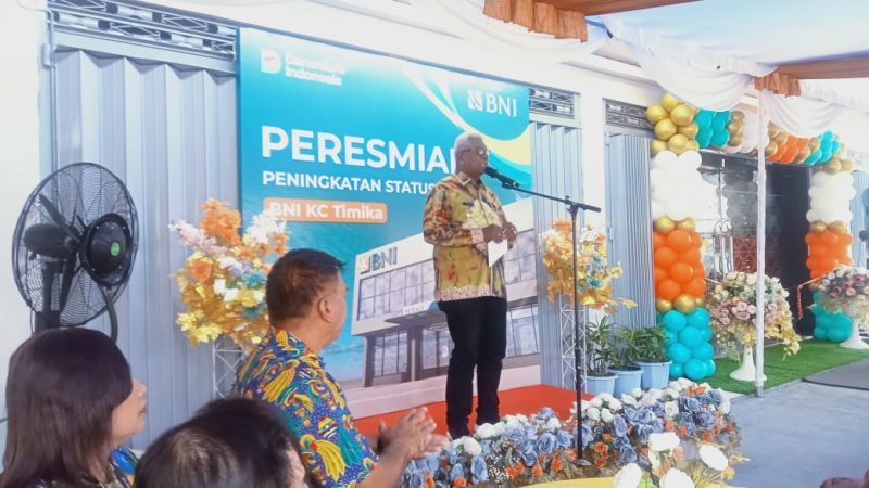 Bupati Mimika Resmikan Peningkatan Status BNI KC Timika 