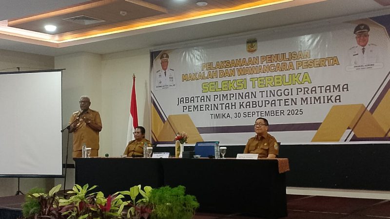Tahap Akhir Seleksi Terbuka JPT Diikuti 58 Pegawai, Bupati Mimika Tekankan Nilai Integritas