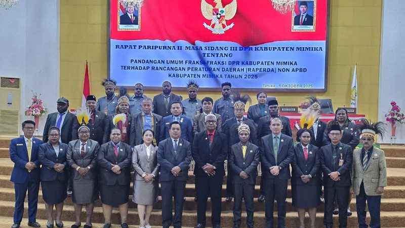 Raperda Pengendalian dan Pengawasan Minuman Beralkohol Jadi Sorotan Dalam Rapat Paripurna II Masa Sidang III DPRK Mimika