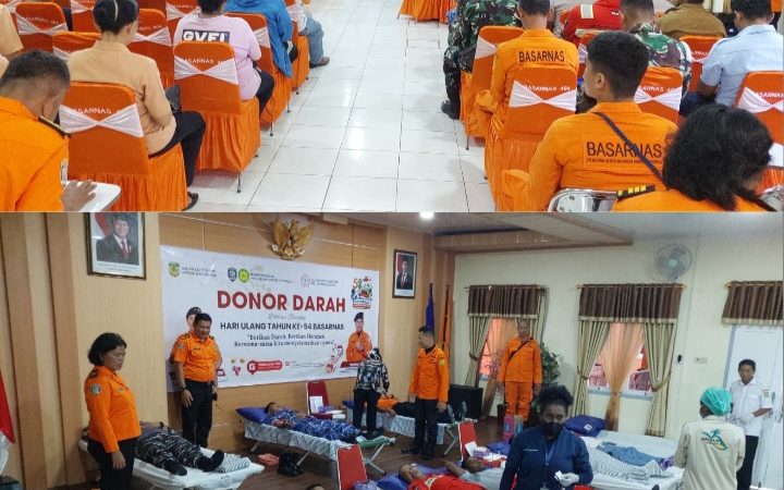 Sambut HUT Basarnas ke-54, SAR Timika Gelar Aksi Donor Darah