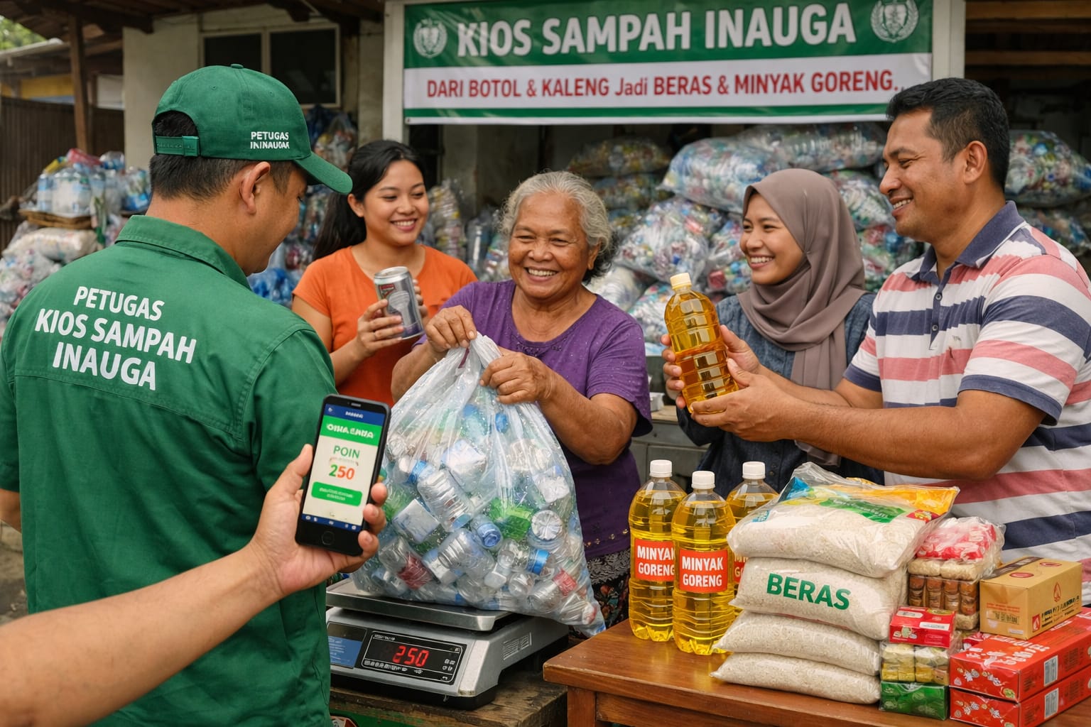 Dari Botol dan Kaleng ke Beras-Minyak Goreng, Kios Sampah Inauga Tunjukkan Dampak Nyata