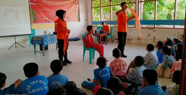 SD Inpres Timika IV Gandeng Basarnas Mimika Bentuk Karakter Siswa Siaga Bencana