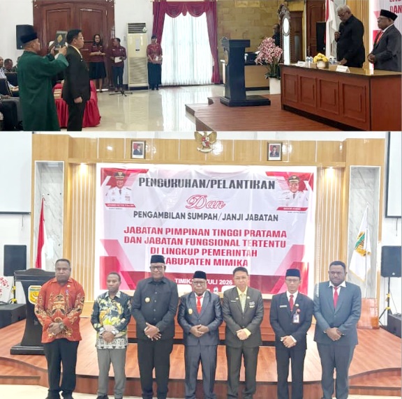 Bupati Mimika Resmi Lantik Sejumlah Pejabat, Ini Daftar Namanya