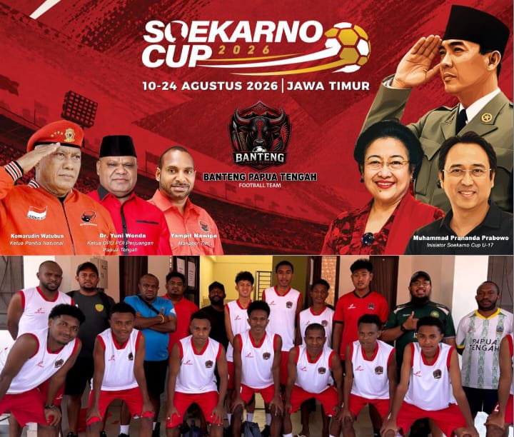 Dari Mimika ke Soekarno Cup 2026: DPC PDI Perjuangan Mimika Kirim Empat Talenta Muda Perkuat Banteng FC Papua Tengah