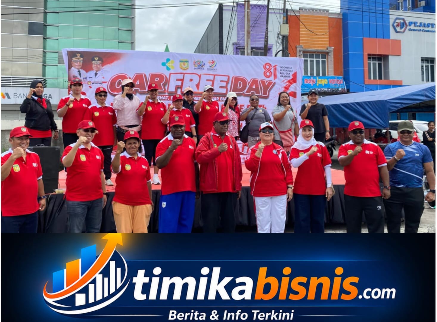 Sambut HUT ke-81 RI, Bupati JR Ajak Warga Kibarkan Bendera Merah Putih dan Wujudkan Mimika Bersih