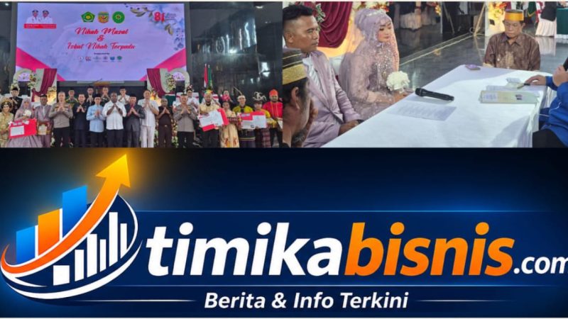 Sambut HUT RI ke-81, Disdukcapil Mimika Fasilitasi Nikah Massal dan Itsbat Nikah bagi 103 Pasangan