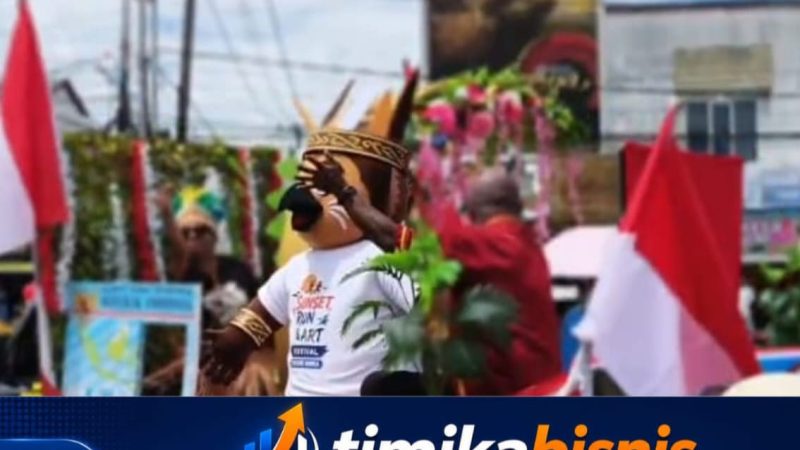 Warna-Warni Keberagaman Hiasi Karnaval Budaya Semarakkan HUT ke-81 RI di Mimika