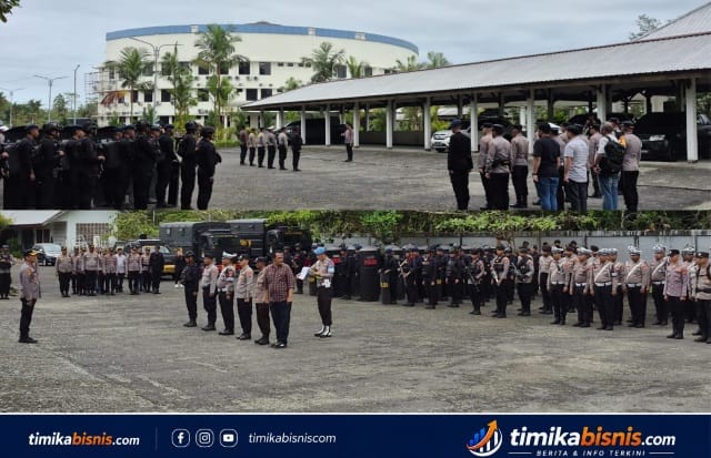 Antisipasi Demo di DPRK Mimika, Polres Mimika Kerahkan Ratusan Personel