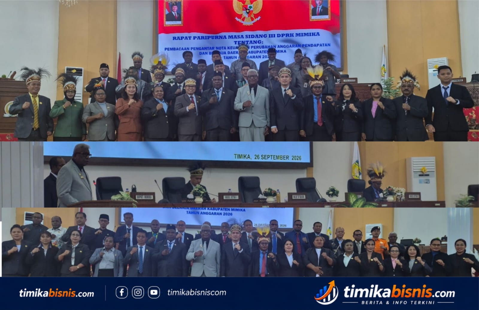 Bupati Mimika Sampaikan Nota Pengantar Keuangan APBD-P 2026