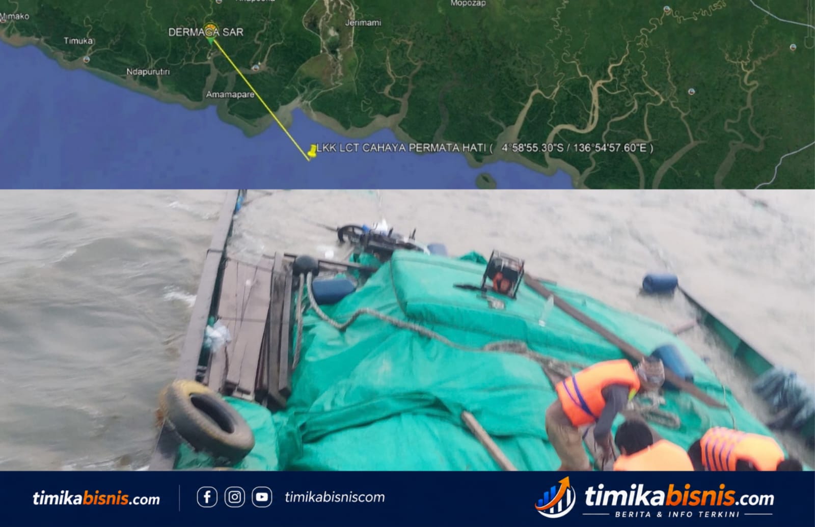 LCT Cahaya Permata Hati Alami Kebocoran dan Tenggelam di Perairan Puriri, SAR Gabungan Menuju Lokasi