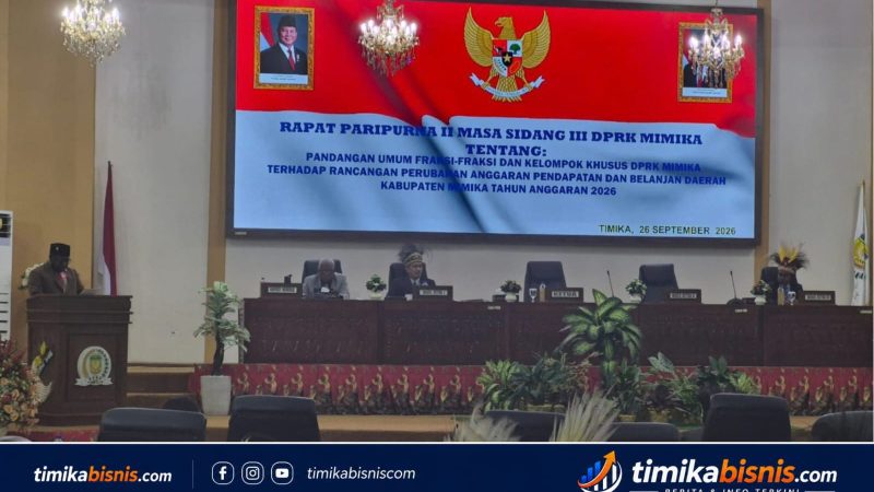Ini Pandangan Umum Poksus DPRK Mimika pada Rapat Paripurna II Masa Sidang III