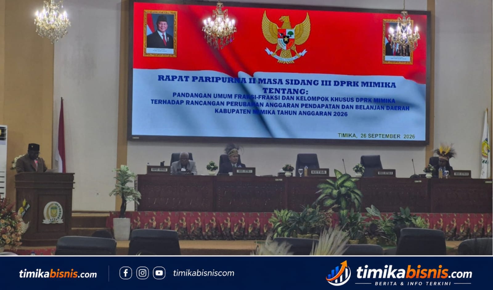 Ini Pandangan Umum Poksus DPRK Mimika pada Rapat Paripurna II Masa Sidang III