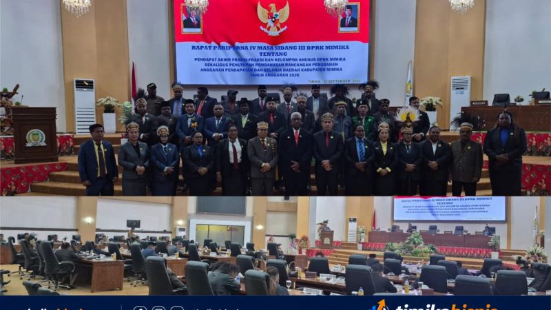 TOK! Delapan Fraksi DPRK Mimika Setujui RAPBD 2026 Ditetapkan Jadi Perda