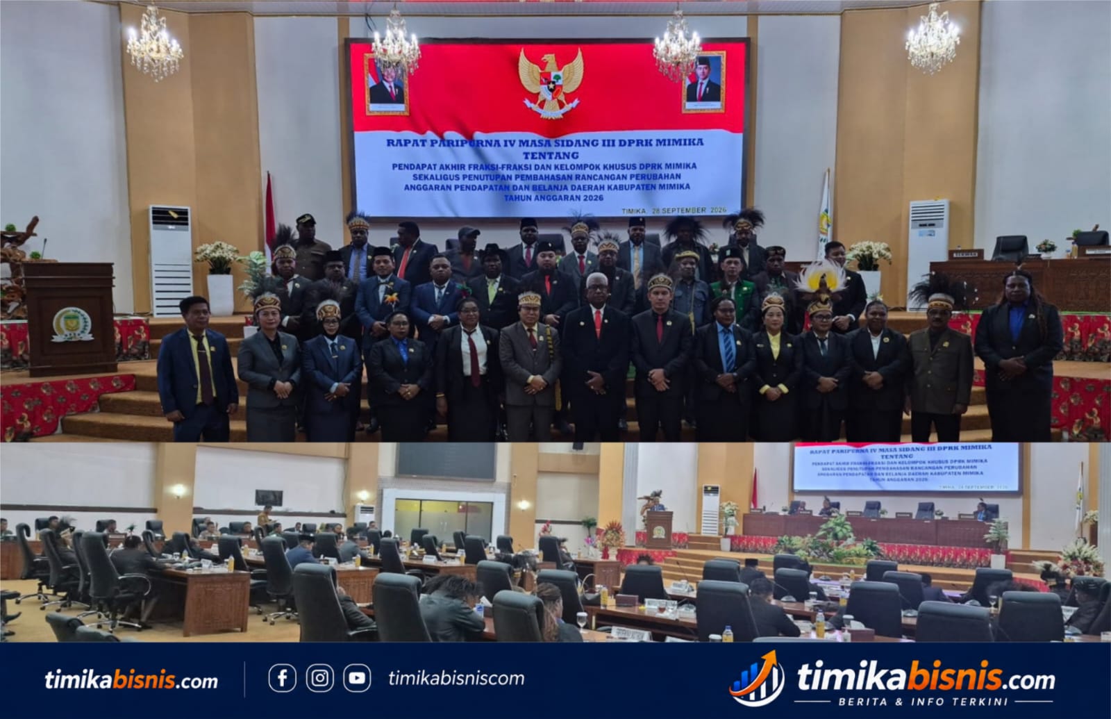 TOK! Delapan Fraksi DPRK Mimika Setujui RAPBD 2026 Ditetapkan Jadi Perda
