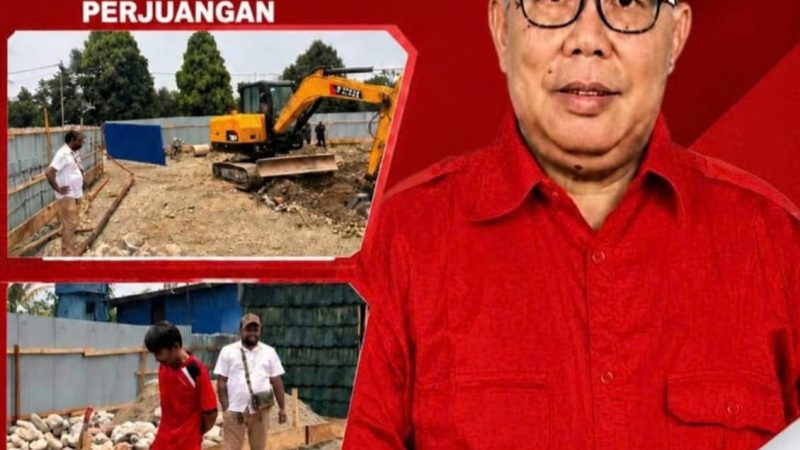 Bersama Membangun Rumah Perjuangan, Kantor DPC PDI Perjuangan Mimika Mulai Dikerjakan