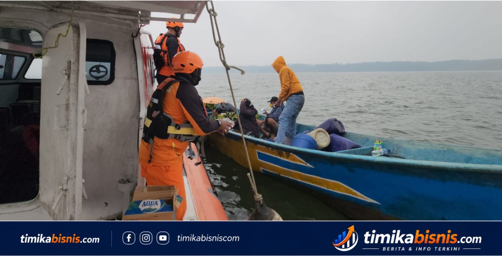 Asap Pekat Sebabkan Long Boat Berpenumpang 7 Orang Hilang Arah di Perairan Timika